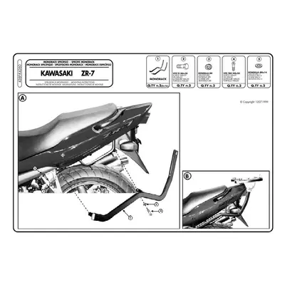 Zadní nosič kufru KAPPA K4360 (KAPPA zadní nosič kufru KAWASAKI ZR7 / ZR7S 750 (99-04) ( bez plo