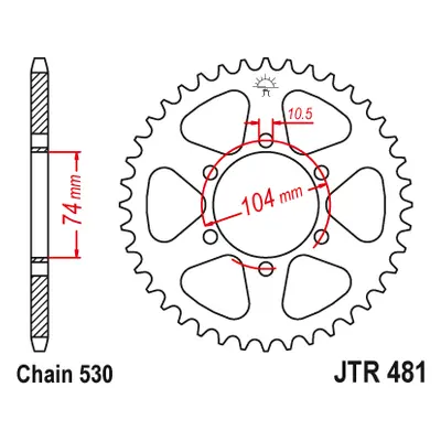 JT Sprockets rozeta JTR481.45 (48145JT) (Zadní ozubené kolo JT Sprockets JTR481.45)