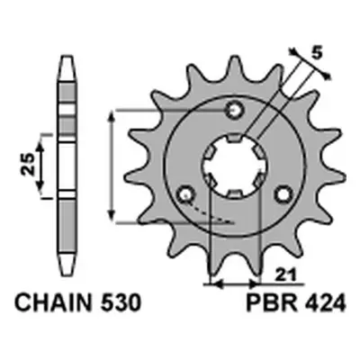 PBR ozubené kolo 424 15 18NC (750=+1) (Přední ozubené kolo PBR 424 15 18NC)