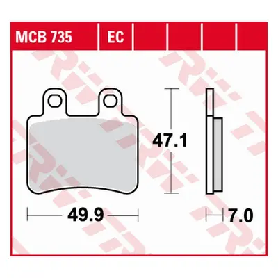 TRW ZF brzdové destičky KH350 ECO organické DERBI SENDA 07-16, CROSS CITY 125 07-16, SENDA 125 0