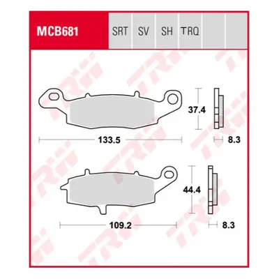 Brzdové destičky TRW LUCAS MCB681TRQ (KH231) (TRW LUCAS brzdové destičky KH231 sintrované RACING