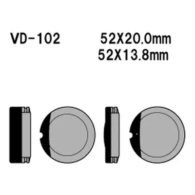 Brzdové destičky VESRAH VD-102 (VESRAH brzdové destičky KH13 HONDA CB 360/550/750 vyrobeno v Jap