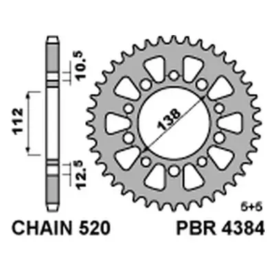 PBR rozeta 4384 41 C45 (438441C45) (Zadní ozubené kolo PBR 438441C45)