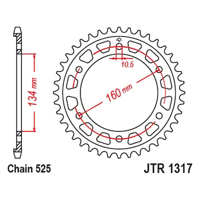 JT Sprockets rozeta JTR1317.43 (SC77, JTR1317.43) (Zadní ozubené kolo JT Sprockets JTR1317.43)