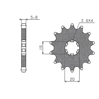 Řetězové kolo přední SUNSTAR SUN10413 (JTF546.13, 56013JT) (SUNSTAR řetězové kolo přední 560 13 