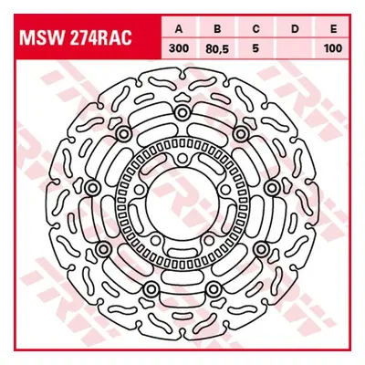 Brzdový kotouč TRW LUCAS přední MSW274RAC (TRW ZF přední brzdový kotouč KAWASAKI ER-6F/N 06-16, 