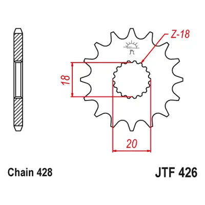 JT Sprockets ozubené kolo JTF426.12 (42612JT) (Přední ozubené kolo JT Sprockets JTF426.12)