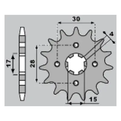 PBR ozubené kolo 255 14 18NC (Přední ozubené kolo PBR 255 14 18NC)