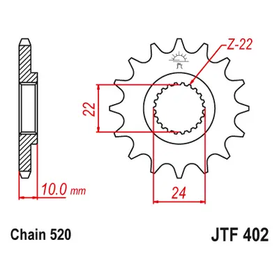 JT Sprockets ozubené kolo JTF402.16 (40216JT) (Přední ozubené kolo JT Sprockets JTF402.16)