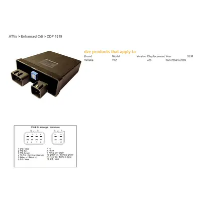 Jednotka zapalování DZE ELEKTRYKA 01619-01 (DZE jednotka zapalování CDI YAMAHA YFZ 450 04-09 tun