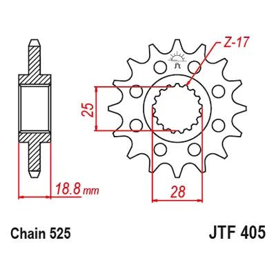 JT Sprockets ozubené kolo JTF405.19 (2078M19JT) (Přední ozubené kolo JT Sprockets JTF405.19)