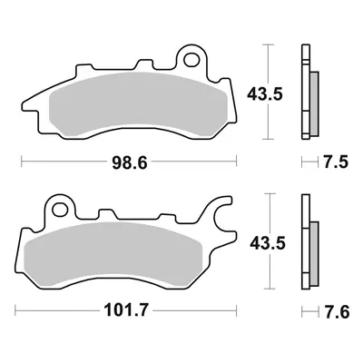 Brzdové destičky SBS 958HF (SBS brzdové destičky KH716 STREET STANDART keramické HONDA CB 125 F 