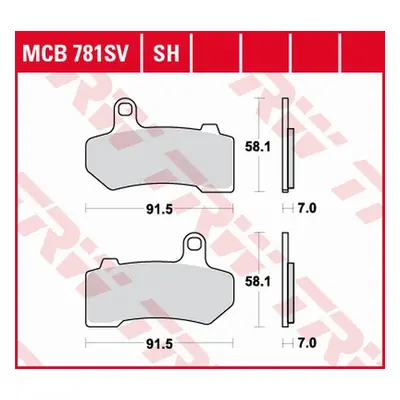 Brzdové destičky TRW LUCAS MCB781SH (KH409) (TRW LUCAS brzdové destičky KH409 sintrované STREET 