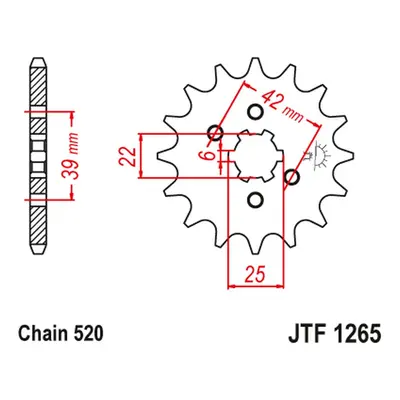 Řetězové kolo přední JT SPROCKETS JTF1265.13 (26513JT) (JT řetězové kolo přední 265 13 (26513JT)