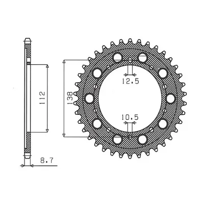 SUNSTAR ZĘBATKA TYLNA 4448 42 / 408 42 (JTR1871.42) (JTR302.42) (ŁAŃC. 530) (4 (SUN1-5485-42) (S