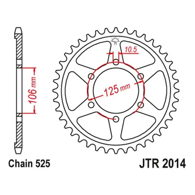 Rozeta JT SPROCKETS JTR2014.50ZBK (452950JT) (JT rozeta 4529 50 (452950JT) černá)