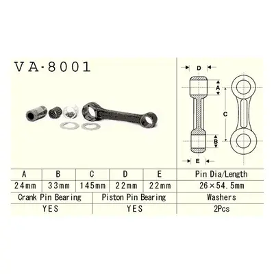 Ojniční sada VESRAH VA-8001 (VESRAH ojniční sada KAWASAKI KX 500 (KX500) 85-04 (VA8001) vyrobeno