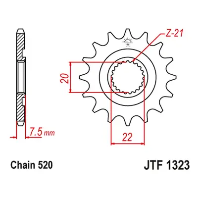 Ozubené kolo přední JT SPROCKETS JTF1323.12 (212012JT) (JT ozubené kolo přední 2120 12 (212012JT