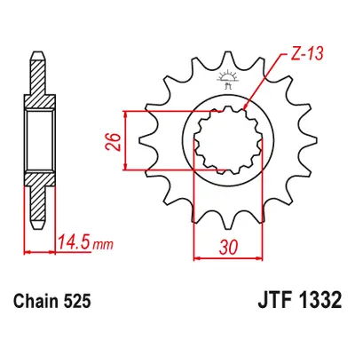 JT Sprockets ozubené kolo JTF1332.16 (204716JT) (Přední ozubené kolo JT Sprockets JTF1332.16)