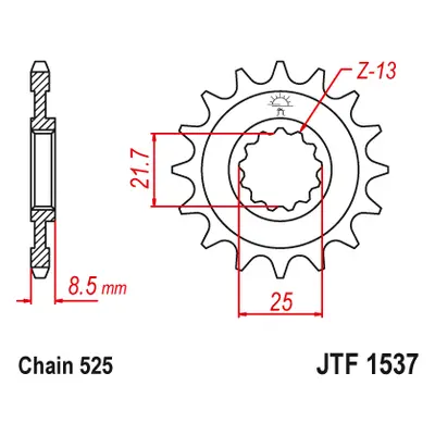 JT Sprockets ozubené kolo JTF1537.17 (213717JT) (Přední ozubené kolo JT Sprockets JTF1537.17)