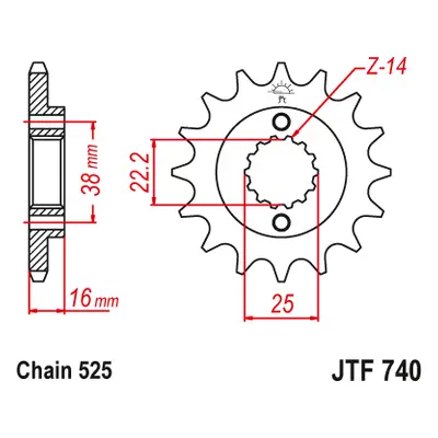 JT Sprockets ozubené kolo JTF740.15 (205015JT) (Přední ozubené kolo JT Sprockets JTF740.15)