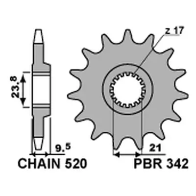 PBR ozubené kolo 342 13 18NC (3421318NC) (Přední ozubené kolo PBR 3421318NC)