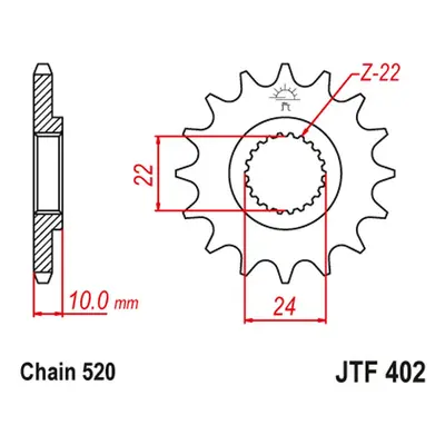 Ozubené kolo přední JT SPROCKETS JTF402.16RB (40216JTRB) (JT ozubené kolo přední 402 16 s gumou 