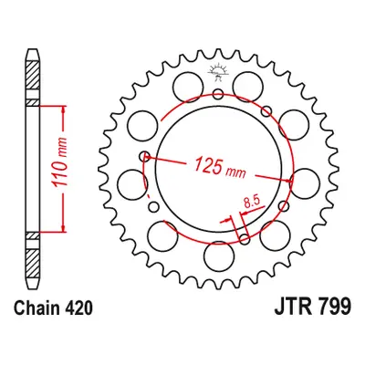 JT Sprockets rozeta JTR799.50 (436250JT) (Zadní ozubené kolo JT Sprockets JTR799.50)