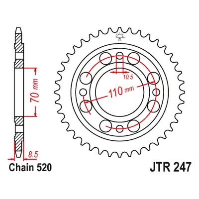 JT Sprockets rozeta JTR247.35 (24735JT) (Zadní ozubené kolo JT Sprockets JTR247.35)