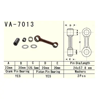 Ojniční sada VESRAH VA-7013 (VESRAH ojniční sada SUZUKI RM 250 (RM250) 96-02 (VA7013))