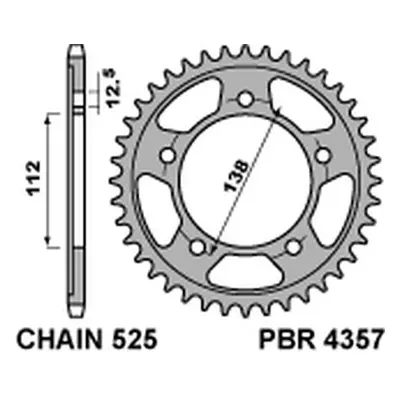 PBR rozeta 4357 38 C45 (435738C45) (Zadní ozubené kolo PBR 435738C45)