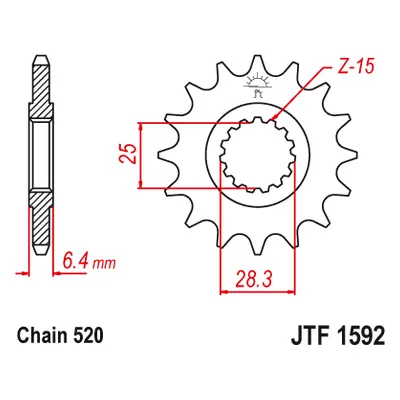 JT Sprockets ozubené kolo JTF1592.14 (216814JT) (Přední ozubené kolo JT Sprockets JTF1592.14)