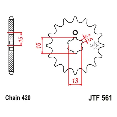 Řetězové kolo přední JT SPROCKETS JTF561.14 (41514JT) (JT řetězové kolo přední 415 14 (41514JT))