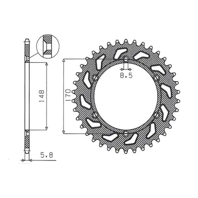 Rozeta SUNSTAR SUN1-3667-42 (85-89, 90-95, JTR828.42, 80442JT) (SUNSTAR rozeta 804 42 (85-89), D