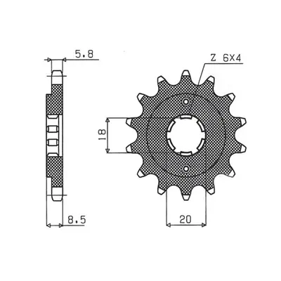 Ozubené kolo přední SUNSTAR SUN30714 (JTF270.14, 204614JT) (SUNSTAR ozubené kolo přední 2046 14 