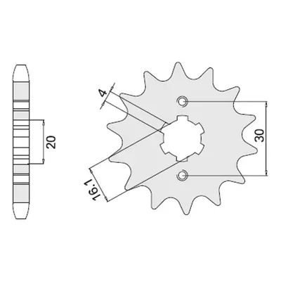 Řetězové kolo přední CHT 71016K (710-16) (CHT řetězové kolo přední 710 16 (710-16))