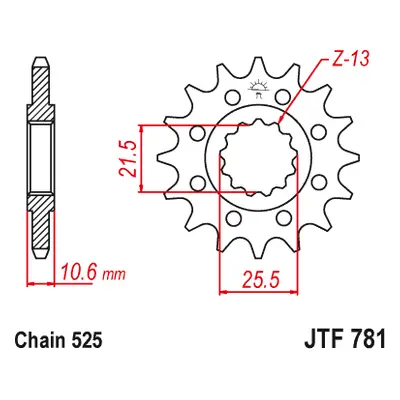 JT Sprockets ozubené kolo JTF781.14 (233114JT) (Přední ozubené kolo JT Sprockets JTF781.14)