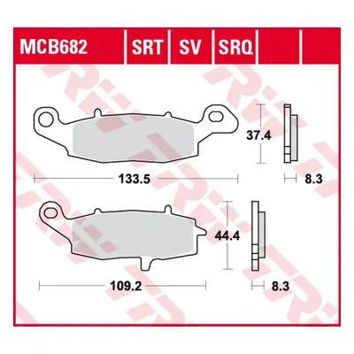 Brzdové destičky TRW LUCAS MCB682TRQ (KH229) (TRW LUCAS ZF KLOCKI HAMULCOWE KH229 SINTER TRACK K