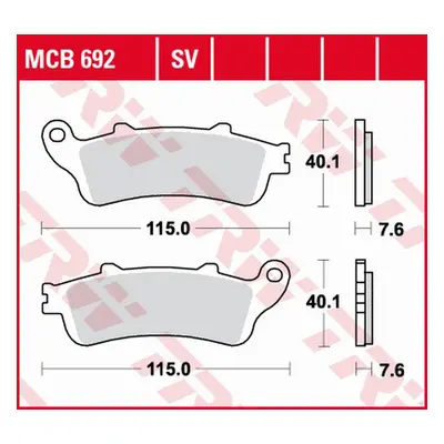 Brzdové destičky TRW LUCAS MCB692SV (KH142) (TRW ZF brzdové destičky KH142 sintrované STREET HON