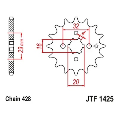 Ozubené kolo přední JT SPROCKETS JTF1425.13 (42513JT) (JT ozubené kolo přední 425 13 (42513JT) -