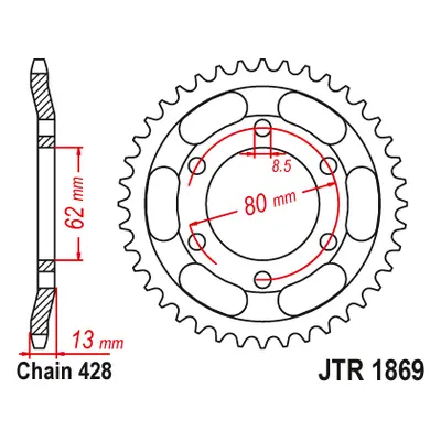 JT Sprockets rozeta JTR1869.45 (436845JT) (Zadní ozubené kolo JT Sprockets JTR1869.45)