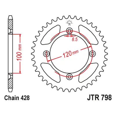 JT Sprockets rozeta JTR798.44 (79844JT) (Zadní ozubené kolo JT Sprockets JTR798.44)