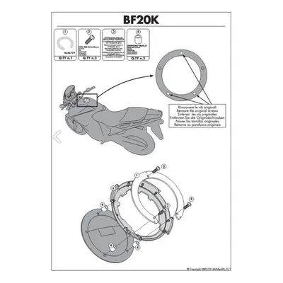 Držák brašen na nádrž KAPPA BF20K (KAPPA držák brašen na nádrž HONDA CROSSTOURER 1200 12-13)