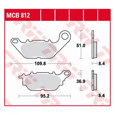 Brzdové destičky TRW LUCAS MCB812 (KH464) (TRW LUCAS ZF brzdové destičky KH464 organické YAMAHA 