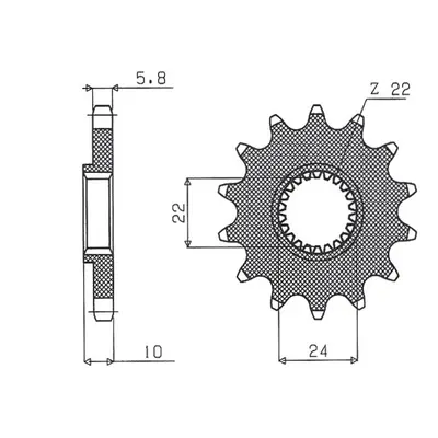 Řetězové kolo přední SUNSTAR SUN38616 (JTF402.16, 40216JT) (SUNSTAR řetězové kolo přední 402 16 