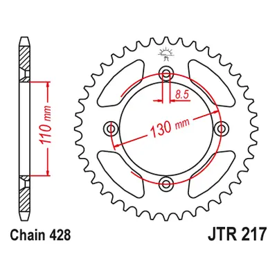 JT Sprockets rozeta JTR217.50 (24950JT) (Zadní ozubené kolo JT Sprockets JTR217.50)