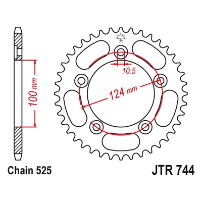 JT Sprockets rozeta JTR744.36 (444336JT) (Zadní ozubené kolo JT Sprockets JTR744.36)