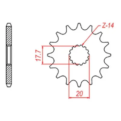 Ozubené kolo přední MTX 10-2HG-13 (JTF564.13) (MTX PARTS ozubené kolo přední 440 13 (JTF564.13))