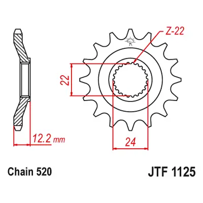 JT Sprockets ozubené kolo JTF1125.16 (40516JT) (Přední ozubené kolo JT Sprockets JTF1125.16)