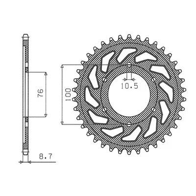 Rozeta SUNSTAR SUN1-5226-42 (92-95, JTR816.42, 81642JT) (SUNSTAR rozeta 825 42 / 816 42 (92-95) 